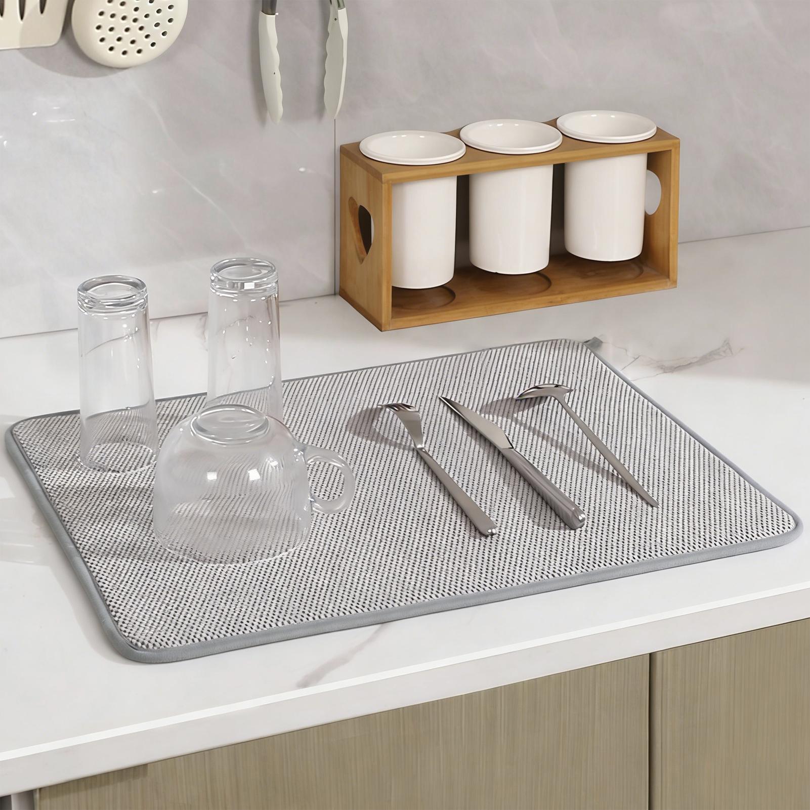 Home Cooking Dishes - Large Microfiber Dish Drying Mat Absorbent