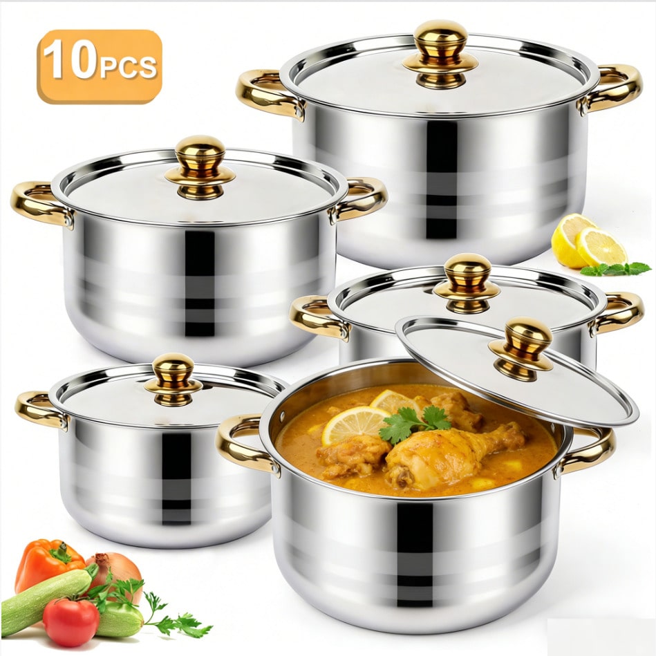 Stainless Steel Pot Set Modern - огляд і ціна Home Cooking Restaurants